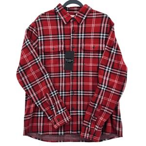 7Diamonds Generation Red Plaid 4-Way Stretch Shirt GSMK-7397 Mens Large NWT